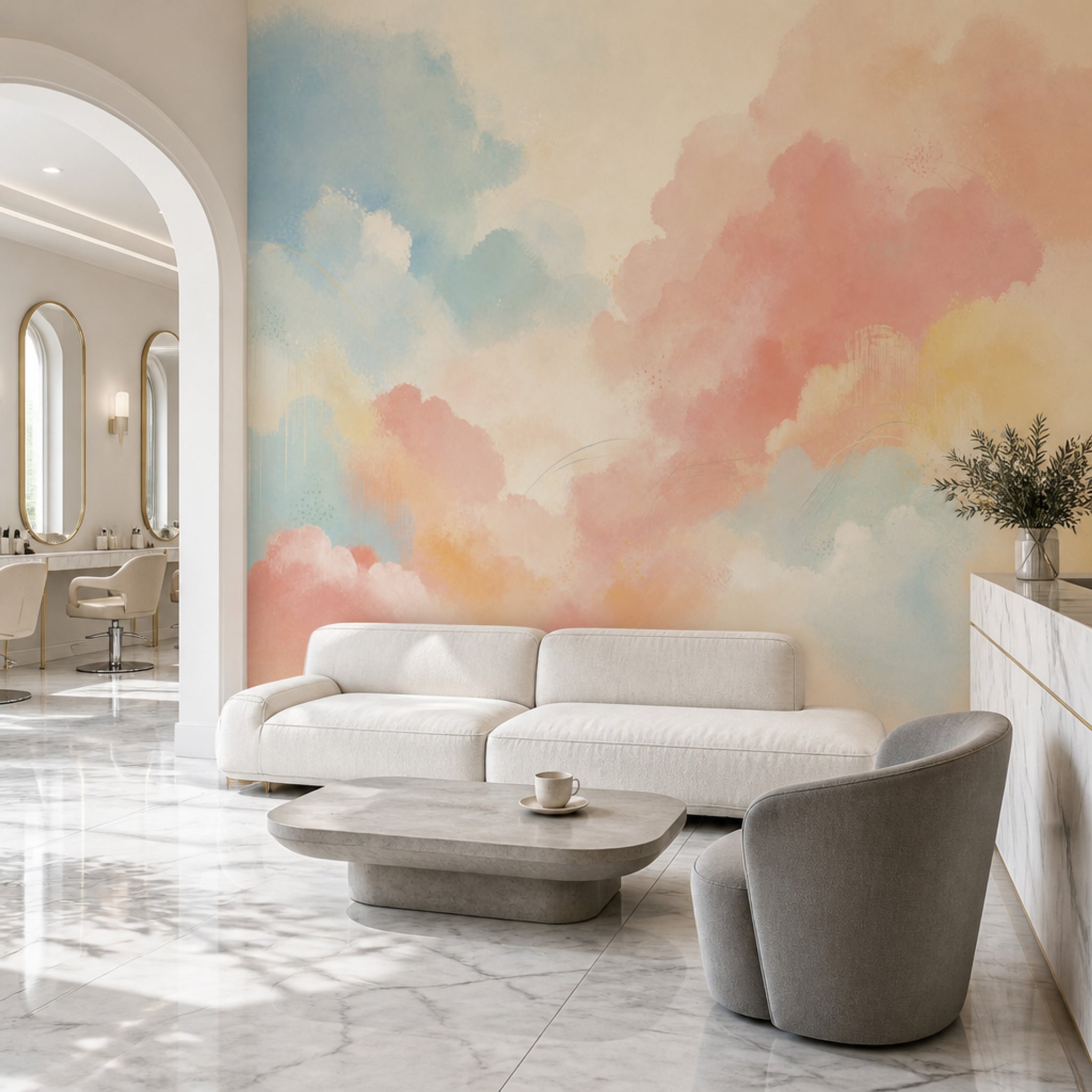 Abstract Wallpaper Watercolor Pastel Wall Mural