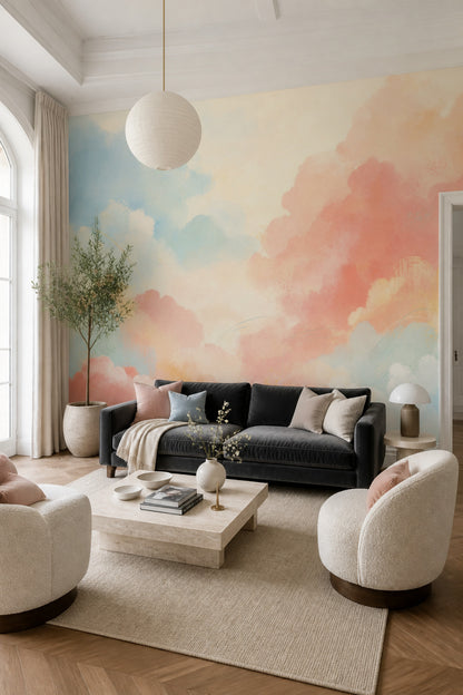Abstract Wallpaper Watercolor Pastel Wall Mural