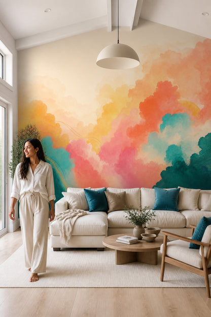 Watercolor Texture Wallpaper Abstract Soft Wash Wall Mural