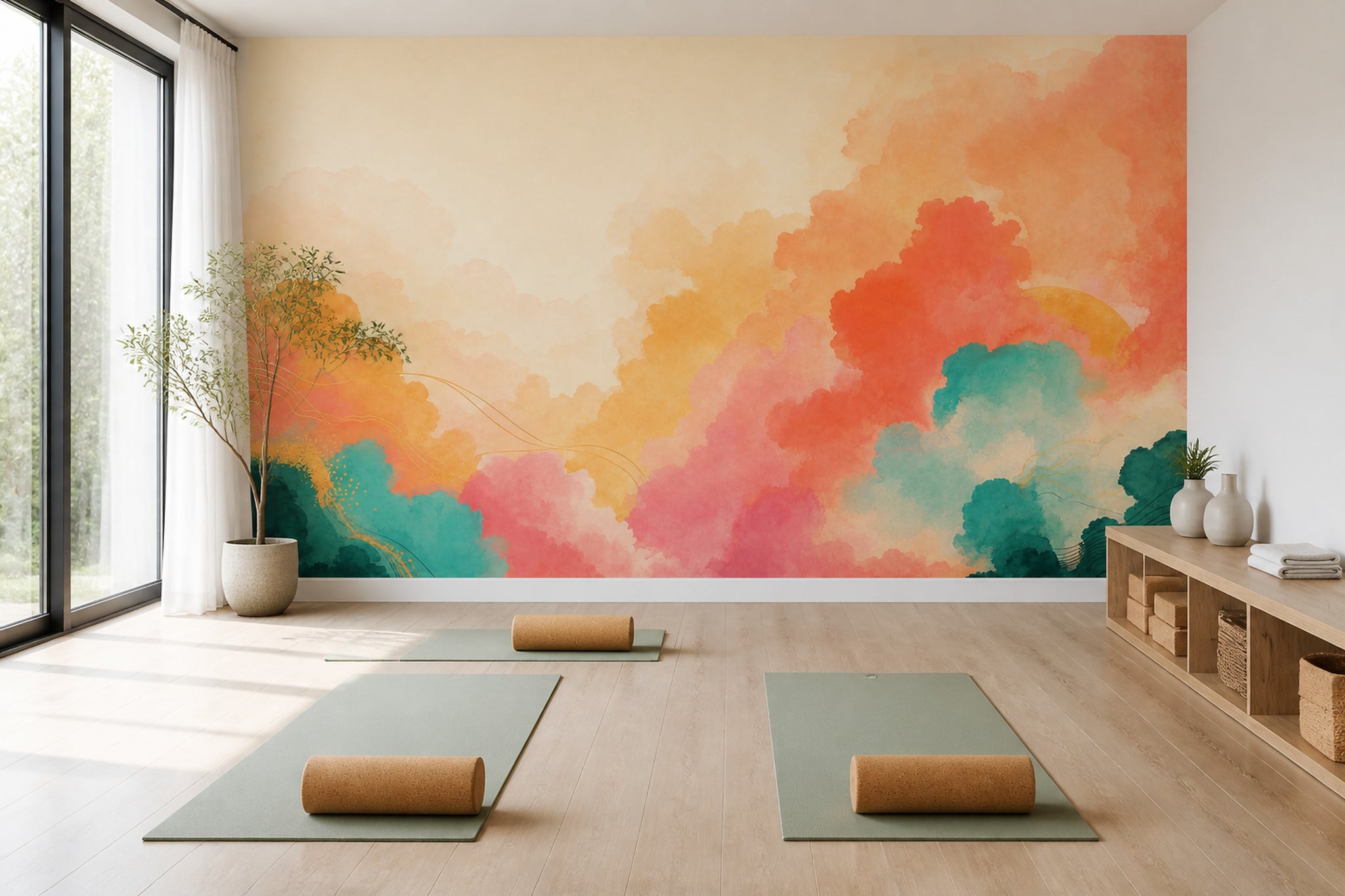 Watercolor Texture Wallpaper Abstract Soft Wash Wall Mural