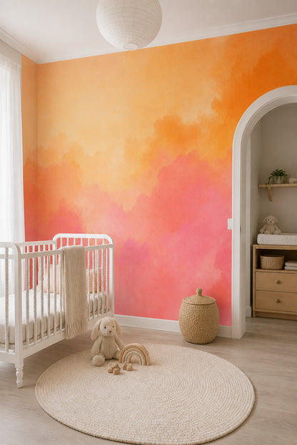 Watercolor Texture Wallpaper Pastel Wash Removable Soft Gradient Wall Decor