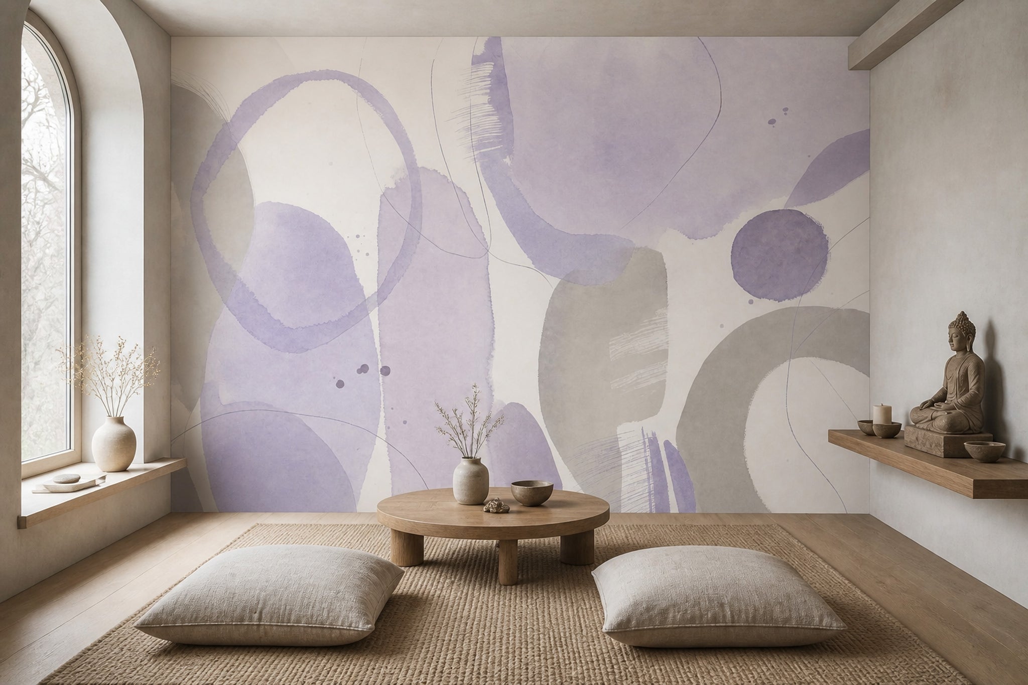 Watercolor Texture Wallpaper Abstract Wash Soft Neutral Removable Wall Decor