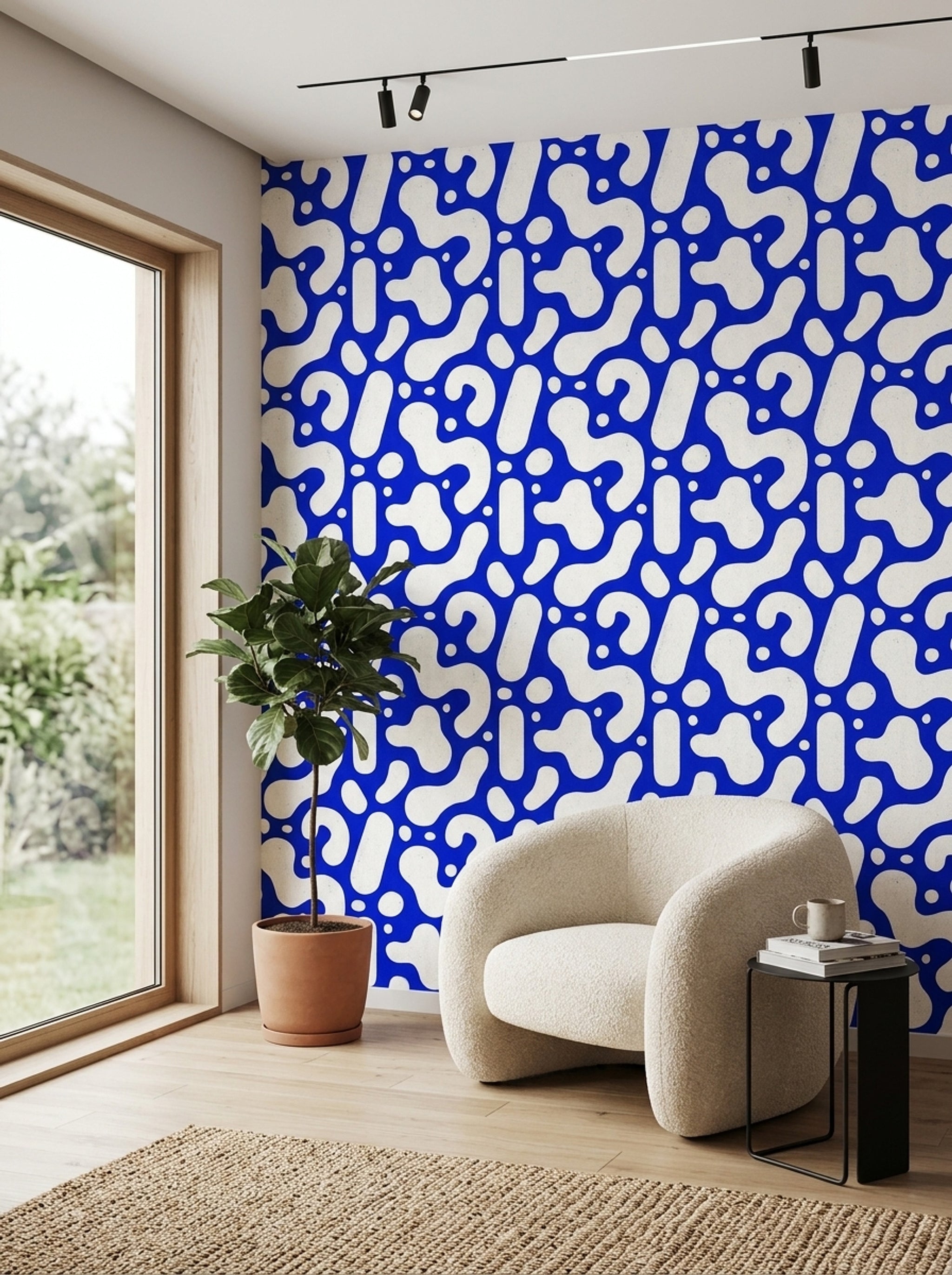 Organic Shapes Wallpaper Speckled Texture Modern Removable Wall Decor