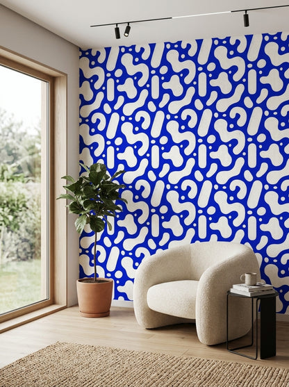 Organic Shapes Wallpaper Speckled Texture Modern Removable Wall Decor