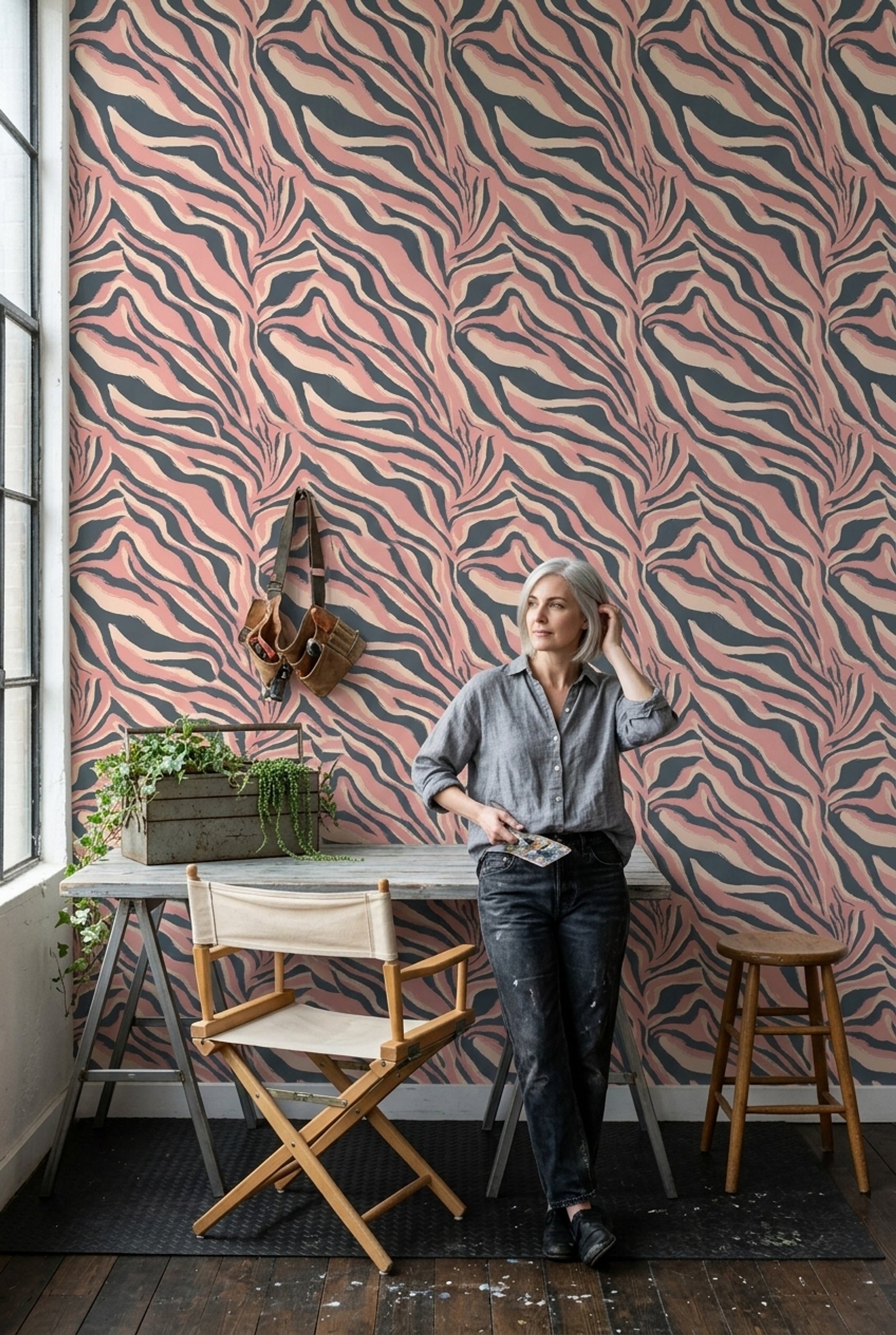 Animal Print Wallpaper Zebra Stripe Abstract Decorative Mural