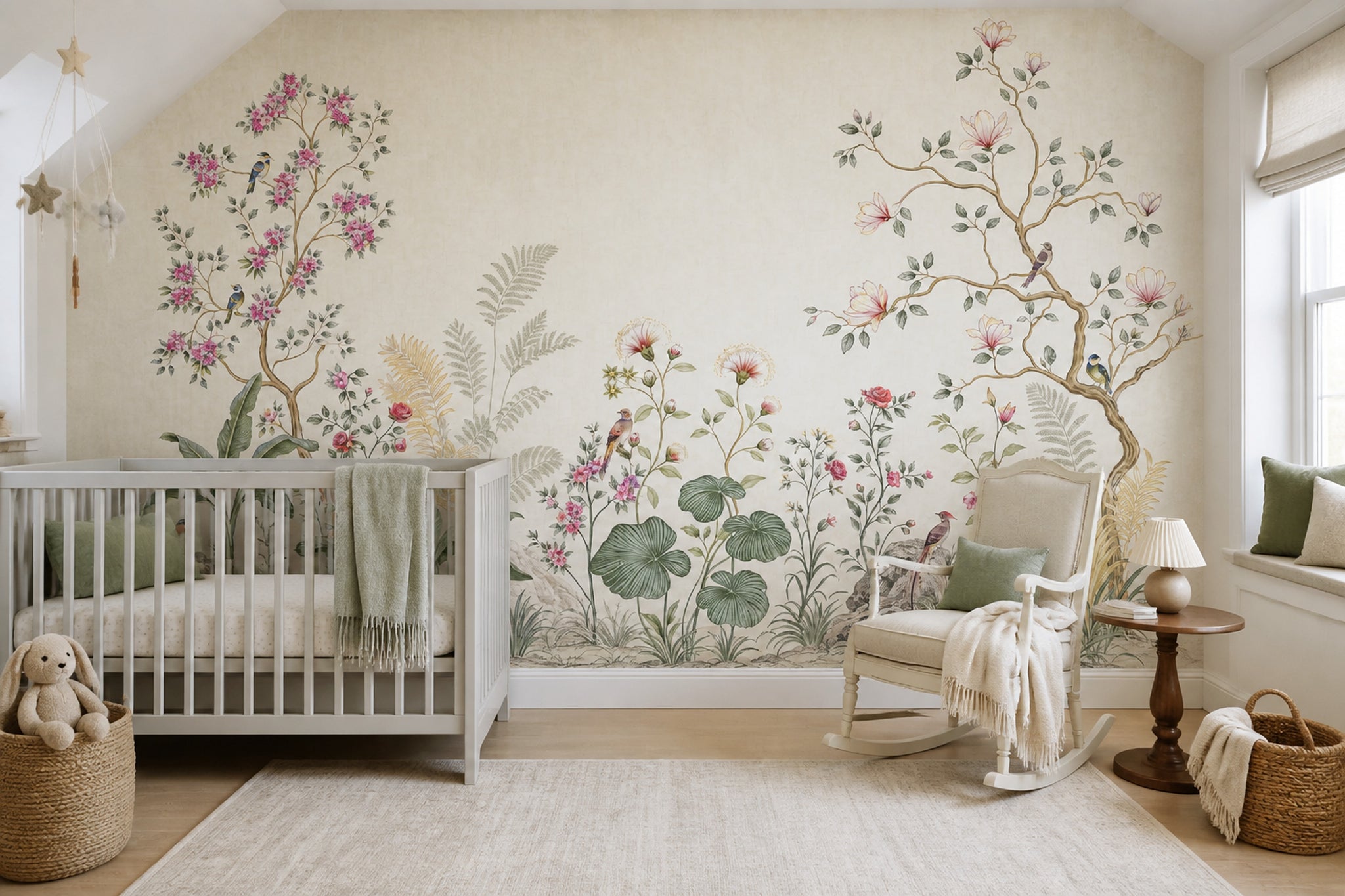 Chinoiserie Wallpaper Botanical Floral Garden Wall Mural