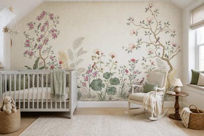 Chinoiserie Wallpaper Botanical Floral Garden Wall Mural