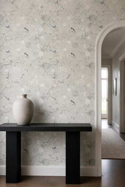 Chinoiserie Wallpaper Birds Blossom Branches Wall Mural