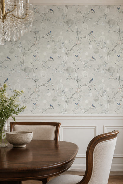 Chinoiserie Wallpaper Birds Blossom Branches Wall Mural