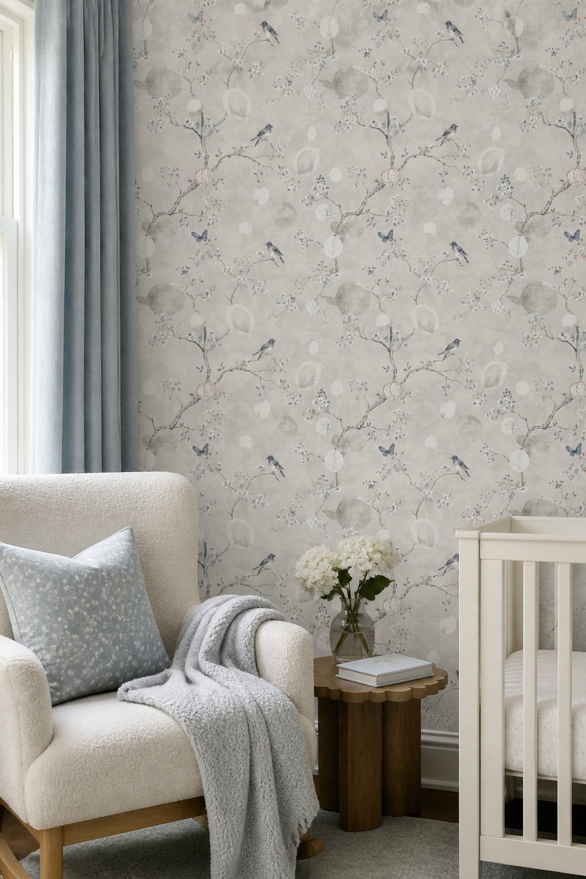Chinoiserie Wallpaper Birds Blossom Branches Wall Mural