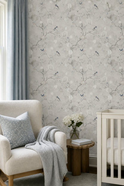 Chinoiserie Wallpaper Birds Blossom Branches Wall Mural