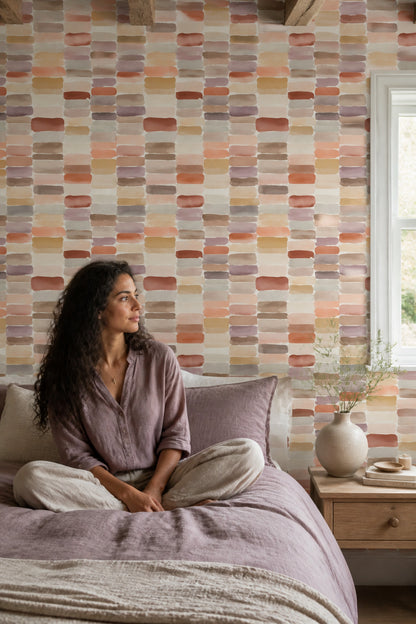 Abstract Wallpaper Brushstroke Textured Removable Wall Decor