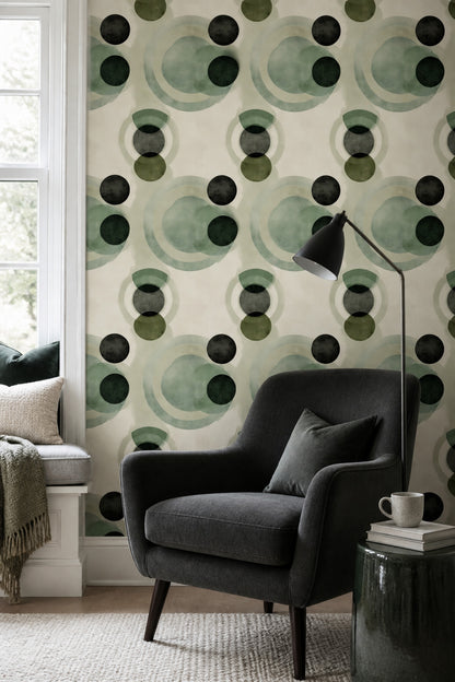 Mid Century Modern Wallpaper Solid Black Mid Century Modern Decorative Mural
