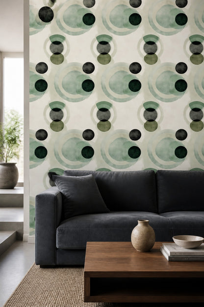 Mid Century Modern Wallpaper Solid Black Mid Century Modern Decorative Mural