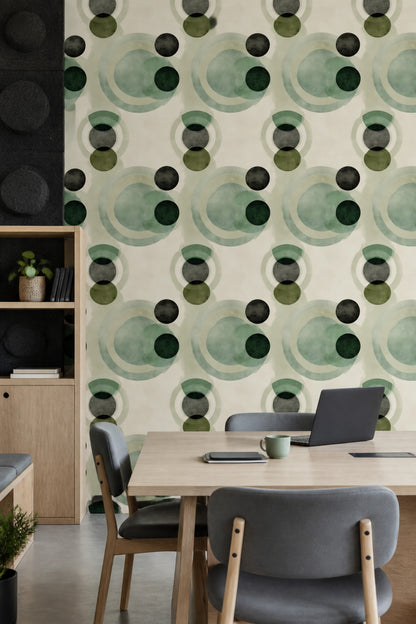 Mid Century Modern Wallpaper Solid Black Mid Century Modern Decorative Mural