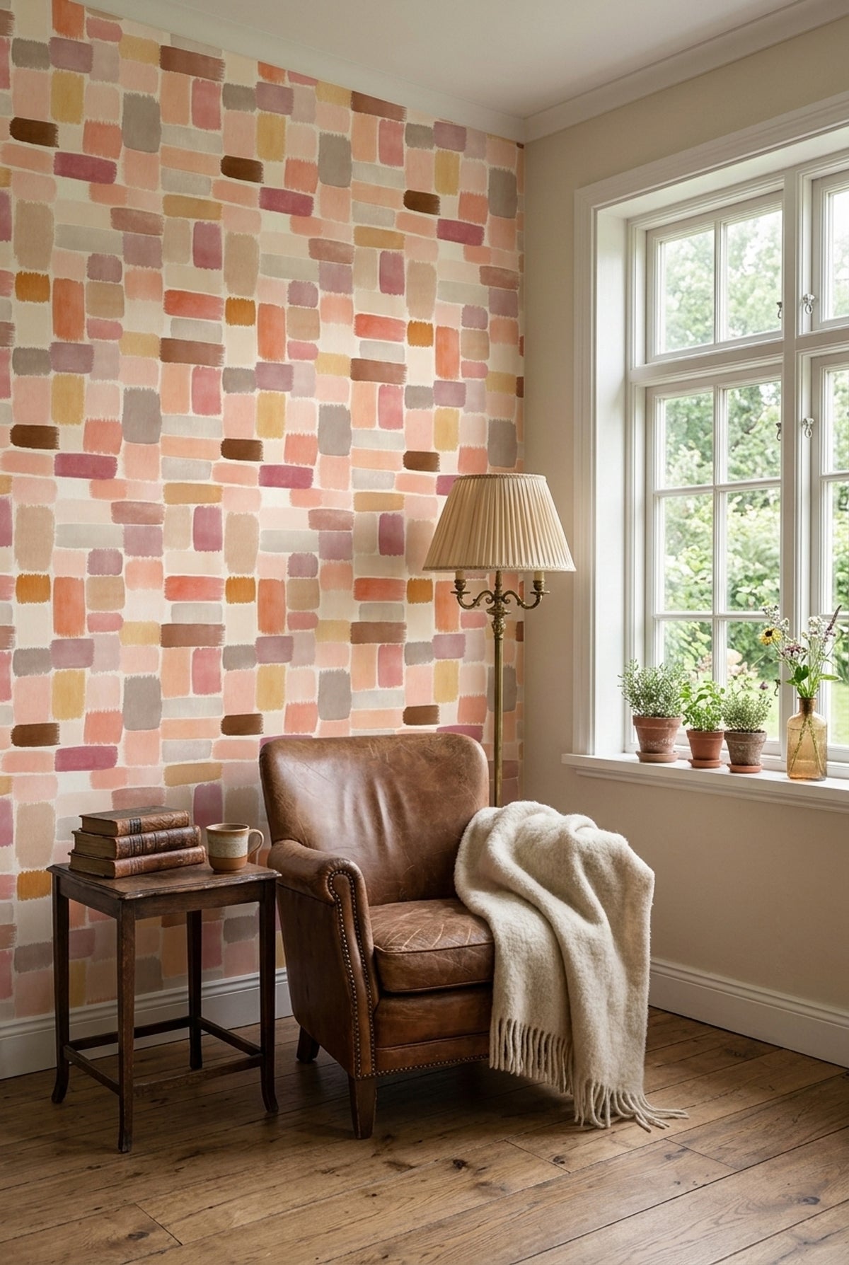 Painted Rectangles Wallpaper Abstract Modern Wallpaper Removable Wall Decor