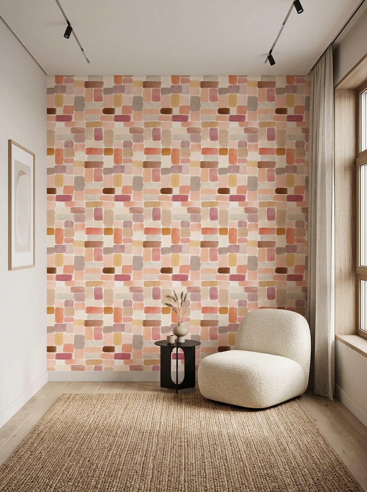Painted Rectangles Wallpaper Abstract Modern Wallpaper Removable Wall Decor