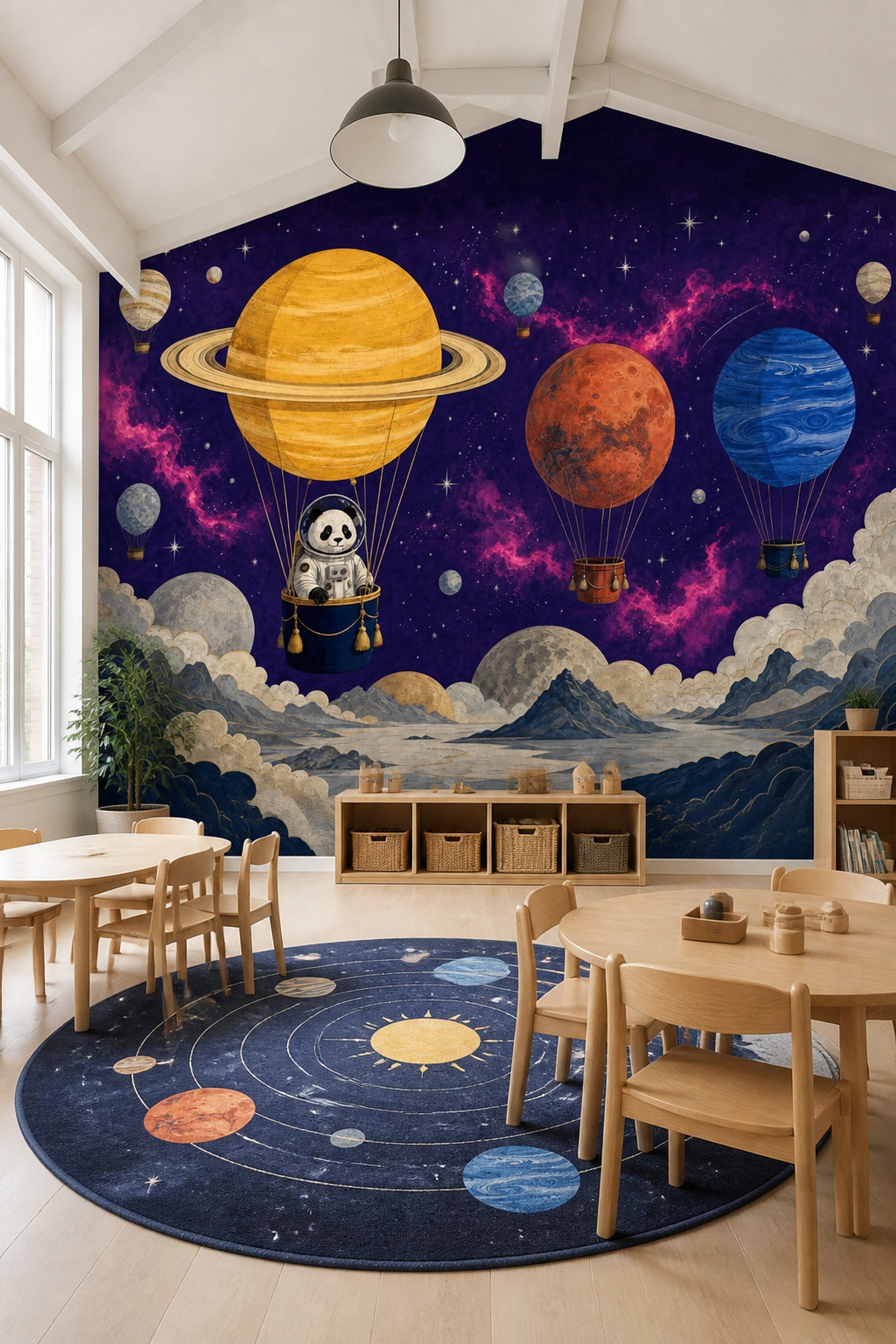 Dark Celestial Wallpaper Space Landscape Removable Whimsical Fantasy Wall Decor