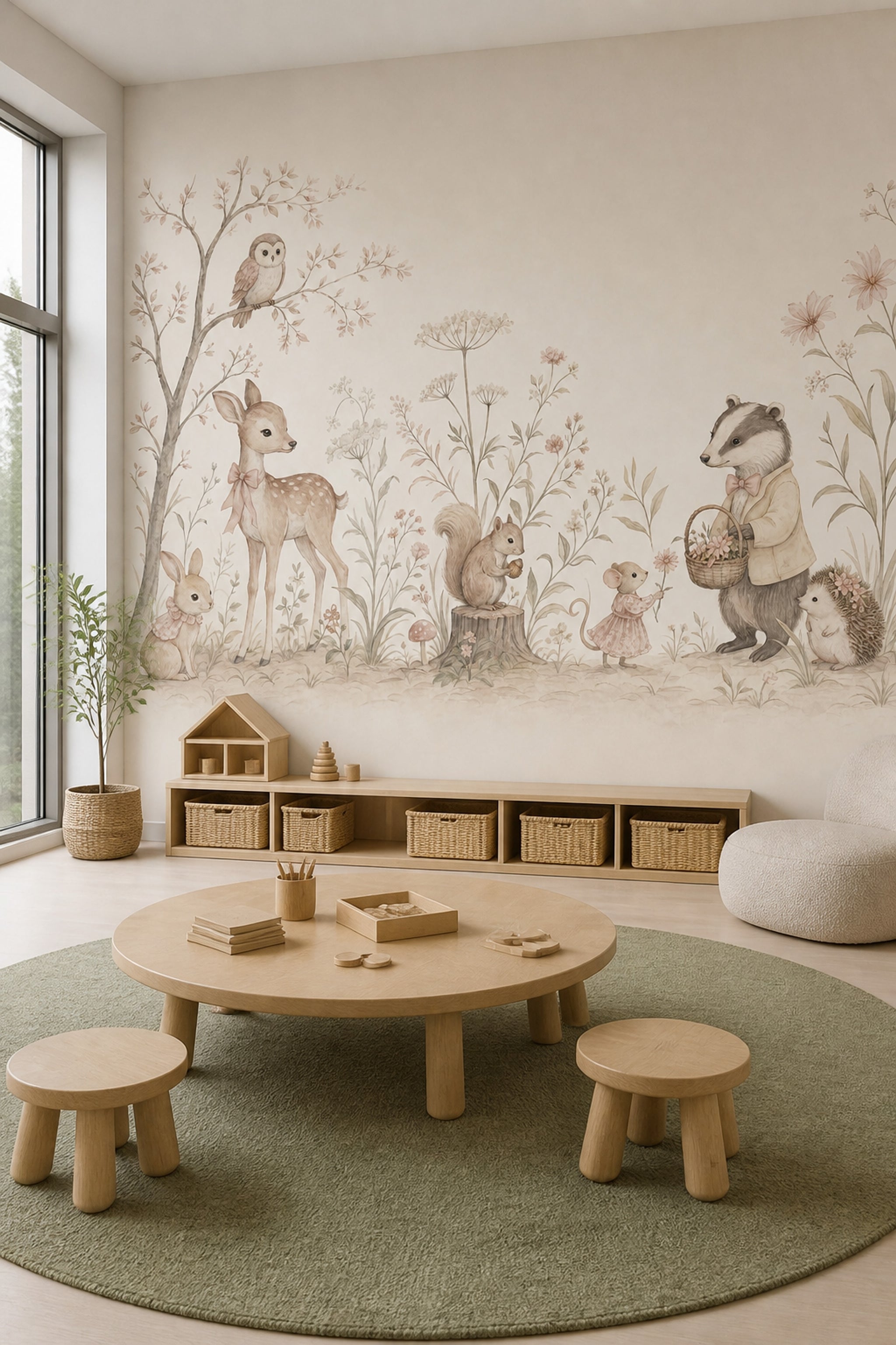 Whimsical Forest Wallpaper Enchanted Woodland Removable Storybook Wall Decor