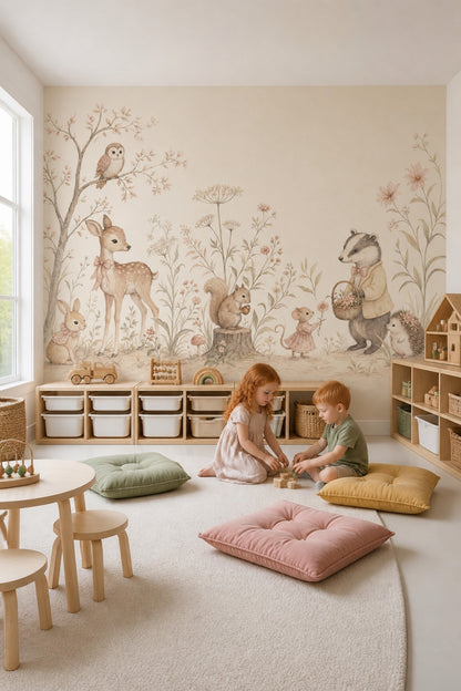 Whimsical Forest Wallpaper Enchanted Woodland Removable Storybook Wall Decor