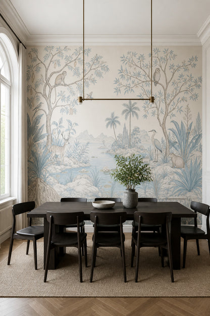 Chinoiserie Wallpaper Toile Landscape Wall Mural