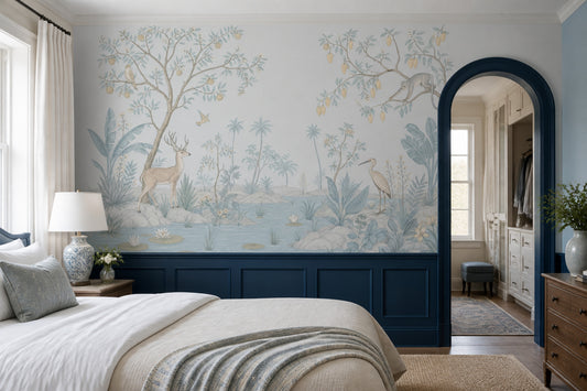 Chinoiserie Wallpaper Tropical Landscape Removable Garden Mural Wall Decor