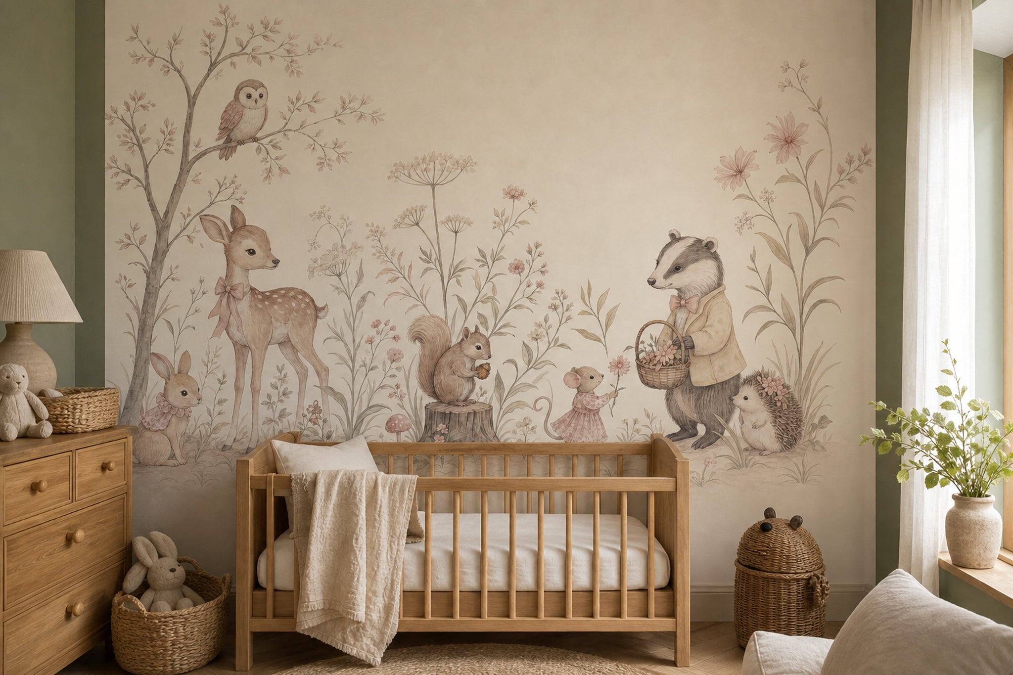 Whimsical Forest Wallpaper Enchanted Woodland Removable Storybook Wall Decor