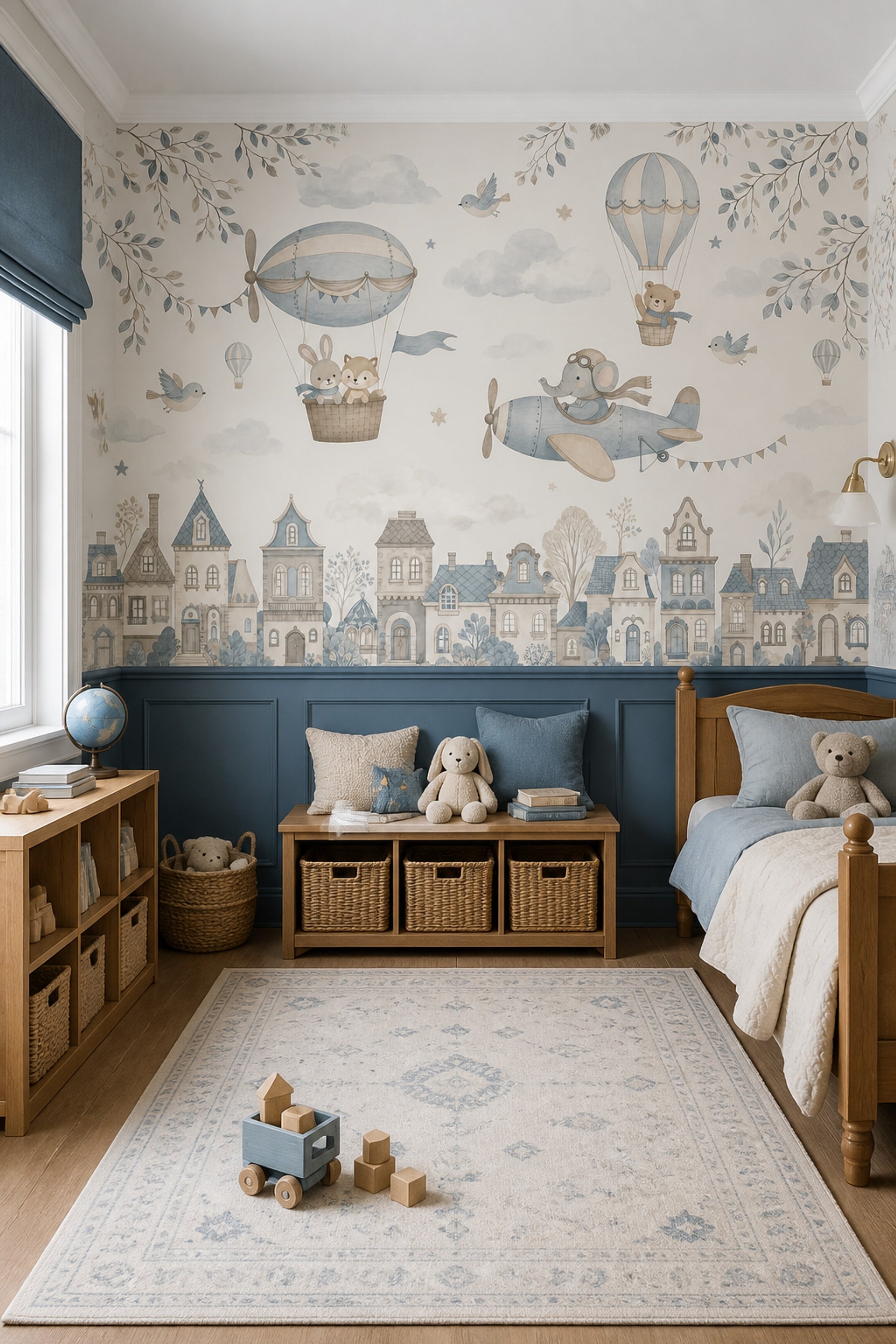Hot Air Balloons Wallpaper Whimsical Nursery Wall Mural