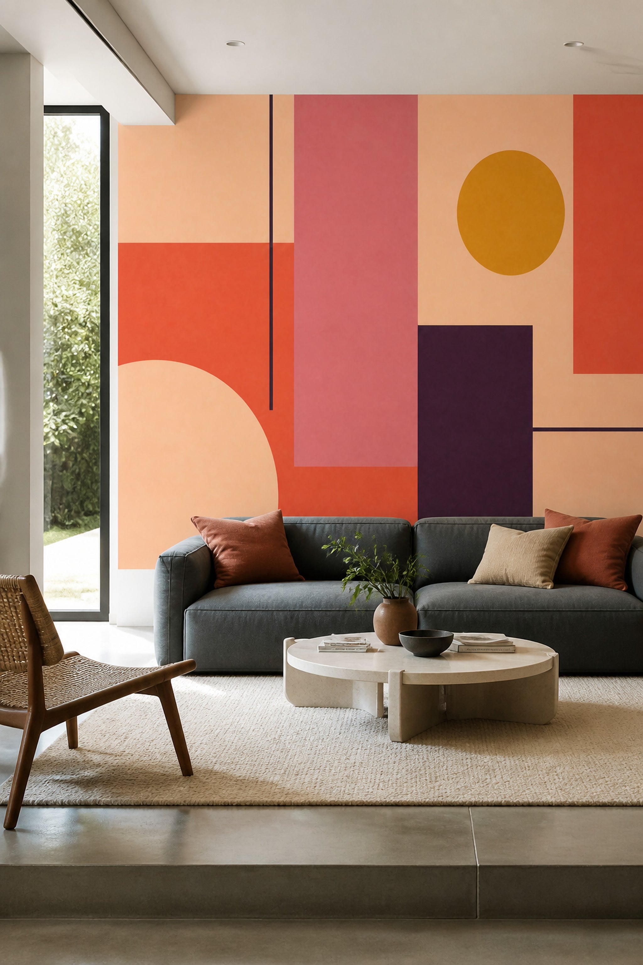 Mid Century Modern Wallpaper Retro Geometric Wall Mural