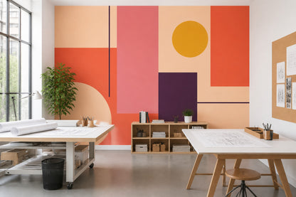 Mid Century Modern Wallpaper Retro Geometric Wall Mural