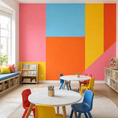 Color Block Wallpaper Geometric Abstract Removable Wall Decor