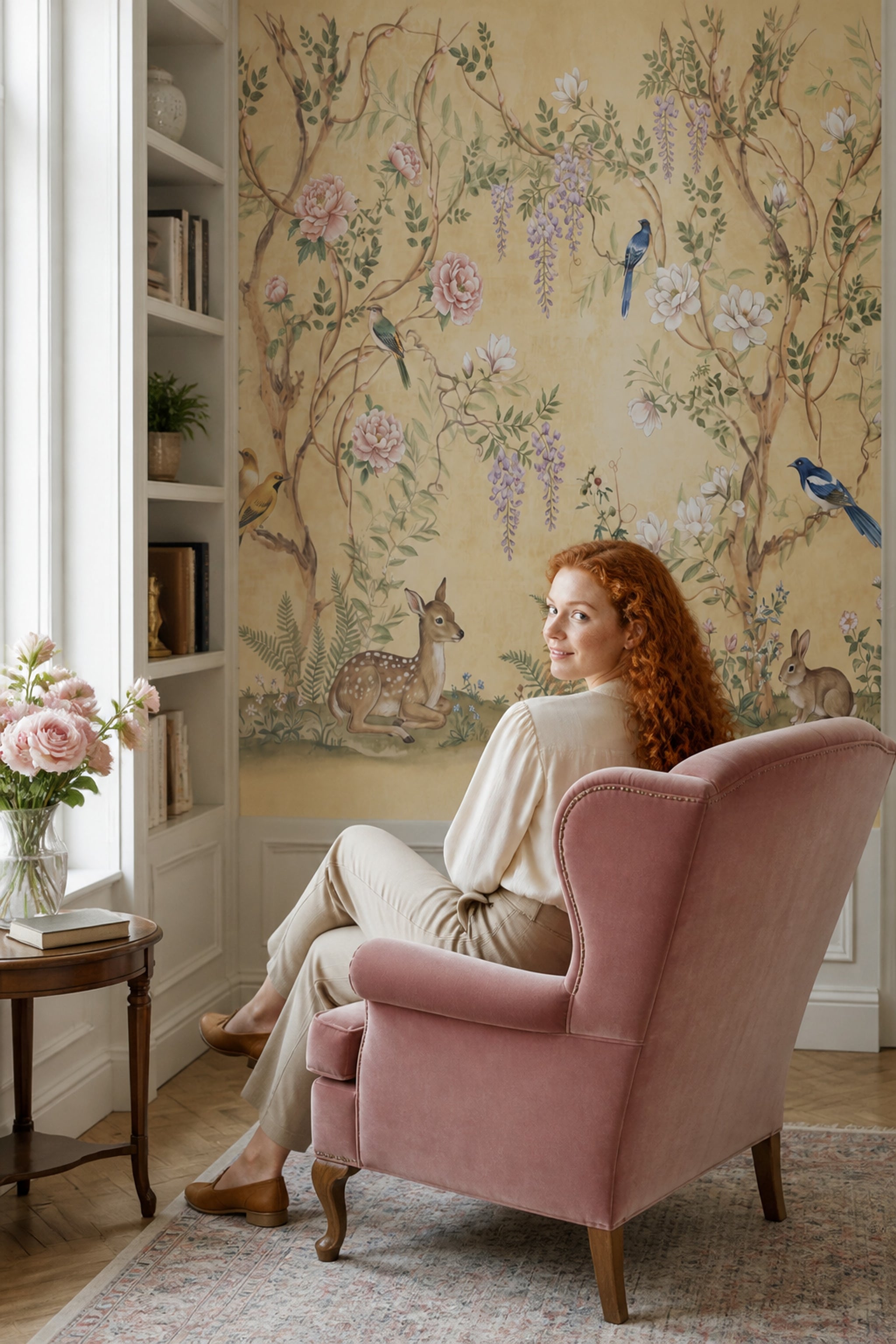 Chinoiserie Wallpaper Floral Garden Wall Mural