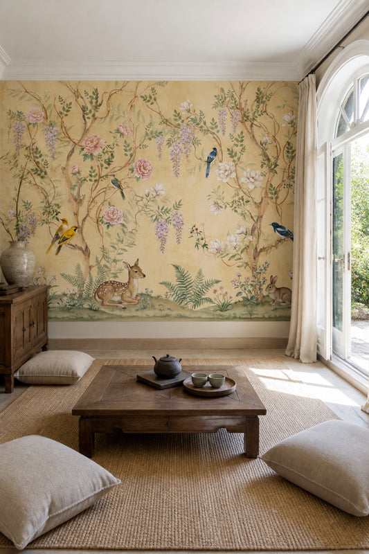 Chinoiserie Wallpaper Floral Garden Wall Mural