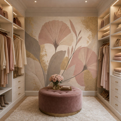 Ginkgo Leaves Wallpaper Botanical Removable Gold Leaf Wall Decor
