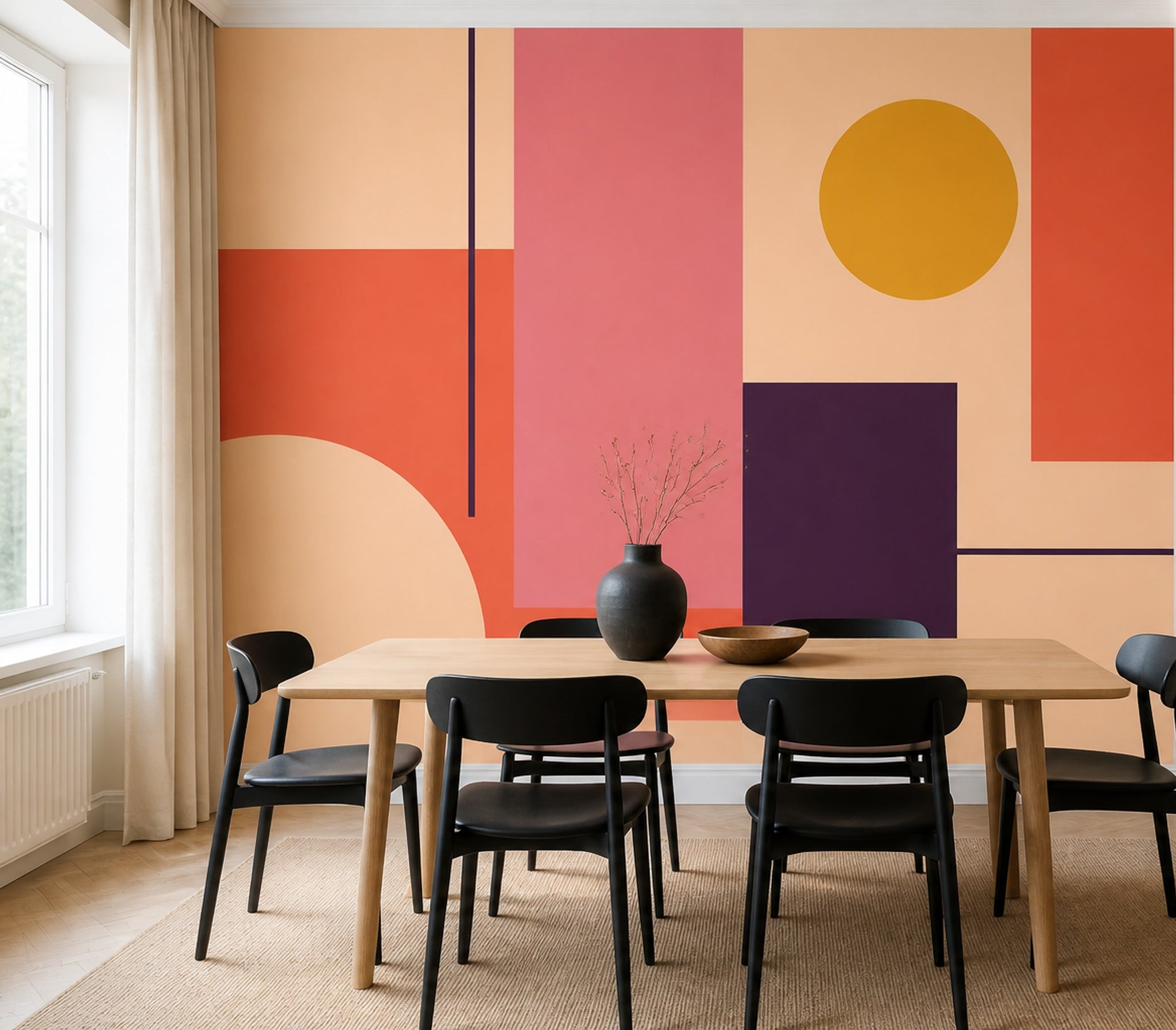 Mid Century Modern Wallpaper Retro Geometric Wall Mural