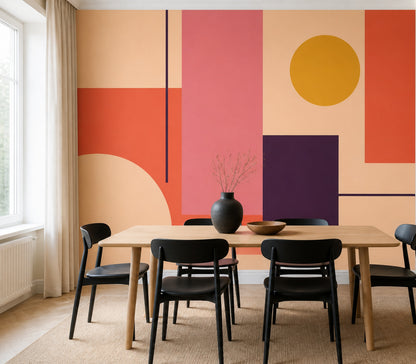 Mid Century Modern Wallpaper Retro Geometric Wall Mural