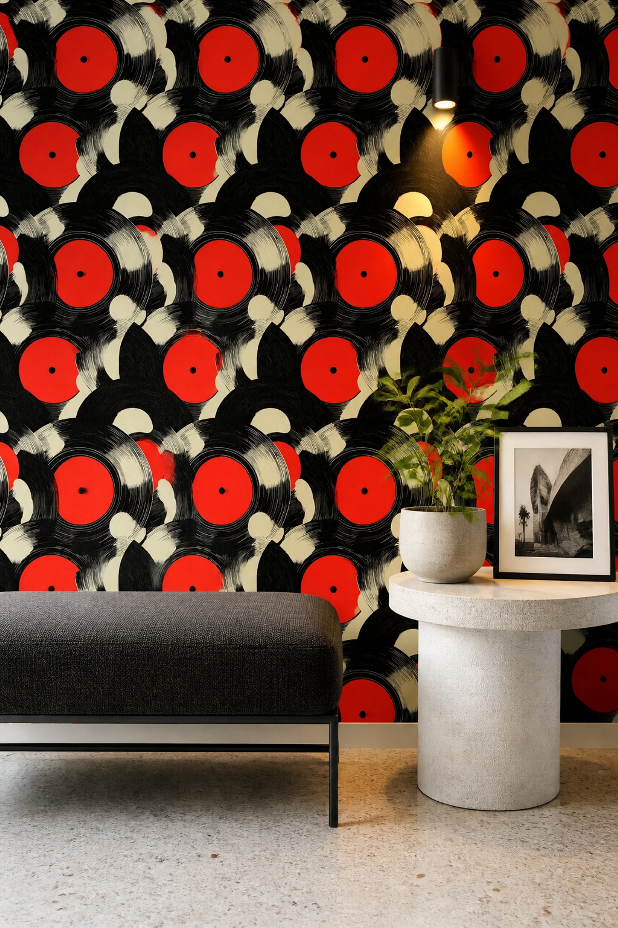 Vinyl Records Wallpaper Abstract Removable Retro Wall Double Roll