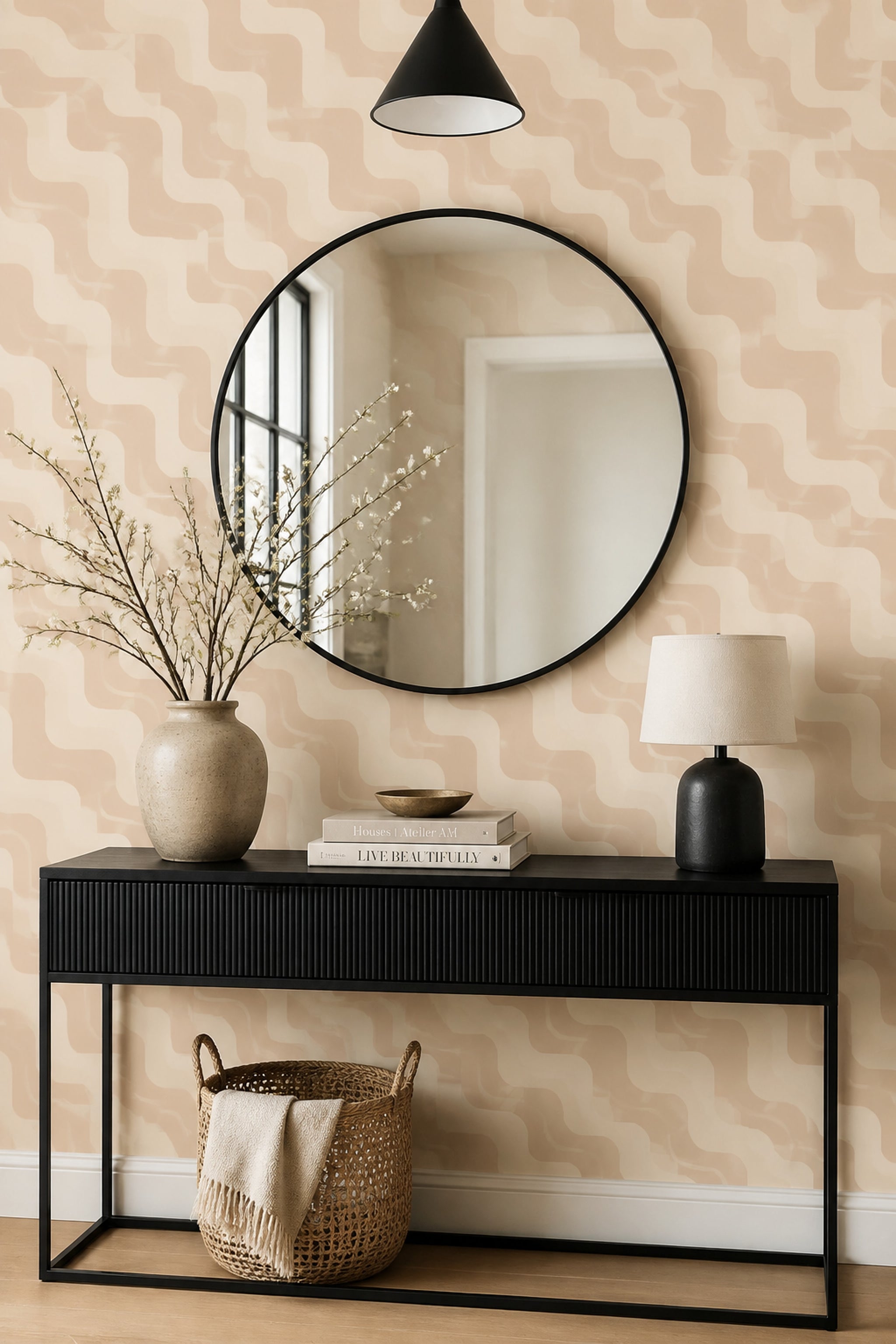 Mid Century Modern Wallpaper Retro Minimalist Removable Wall Decor