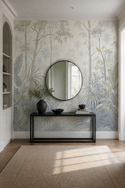 Misty Forest Wallpaper Tropical Elephant Wall Mural