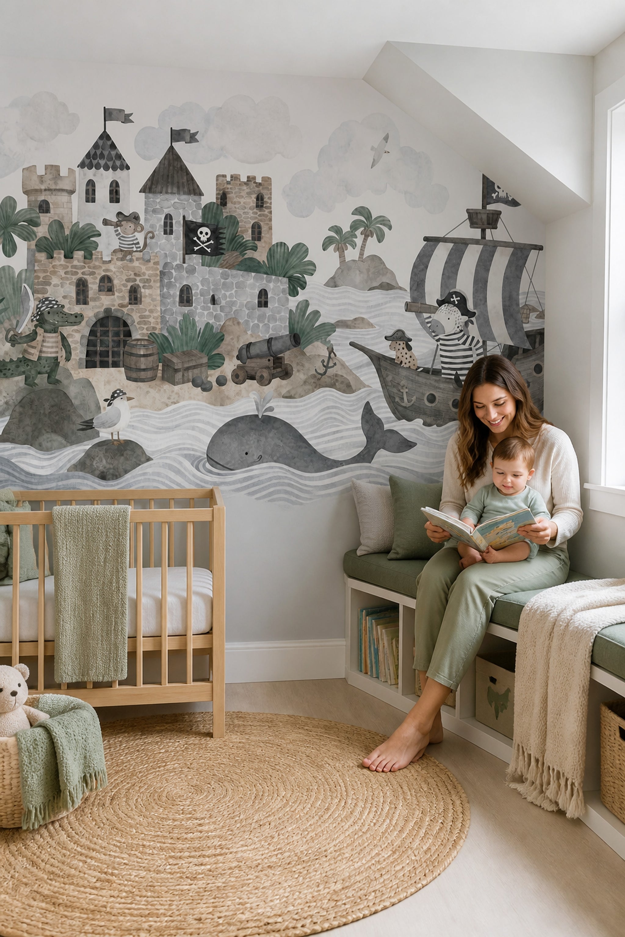 Pirate Wallpaper Coastal Castle Wall Mural