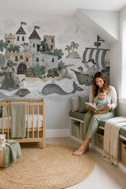 Pirate Wallpaper Coastal Castle Wall Mural