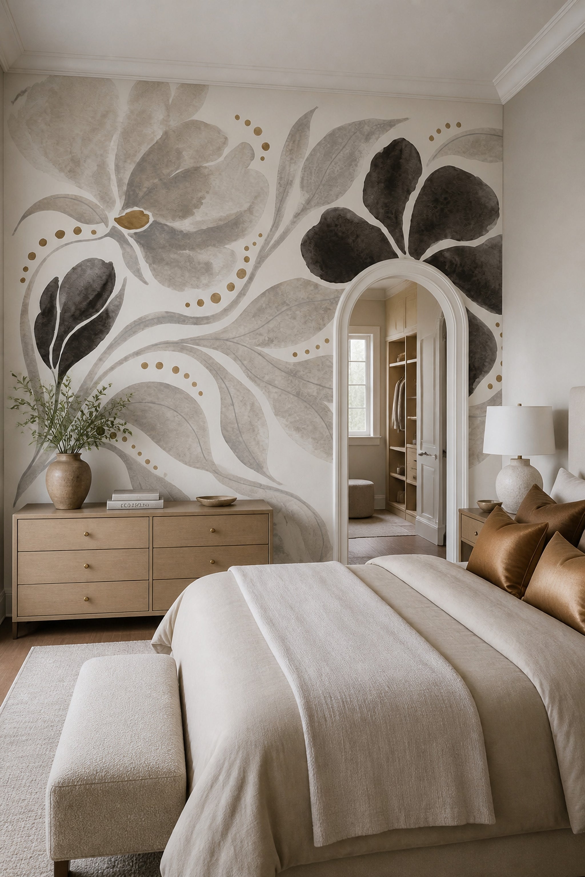 Watercolor Floral Wallpaper Abstract Flowers Modern Botanical Wall Mural