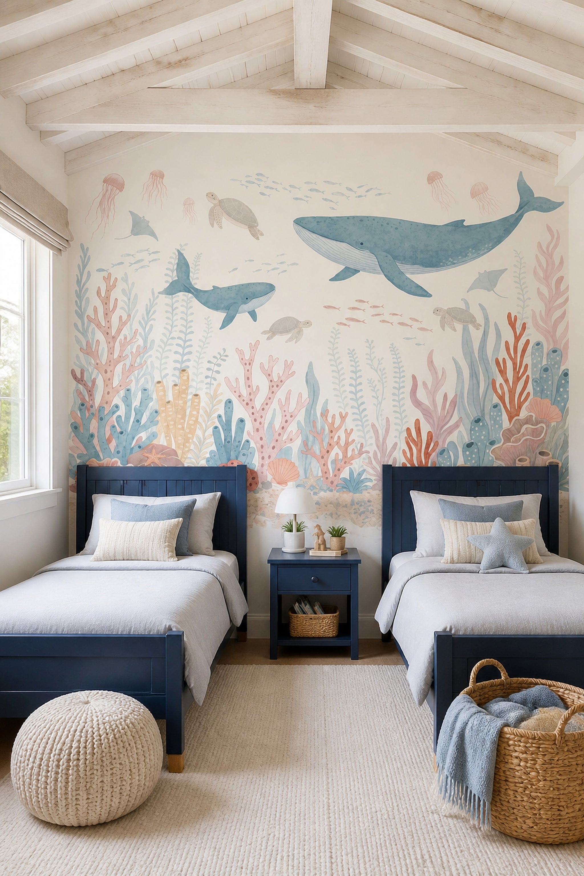Underwater Wallpaper Whale Coral Reef Wall Mural