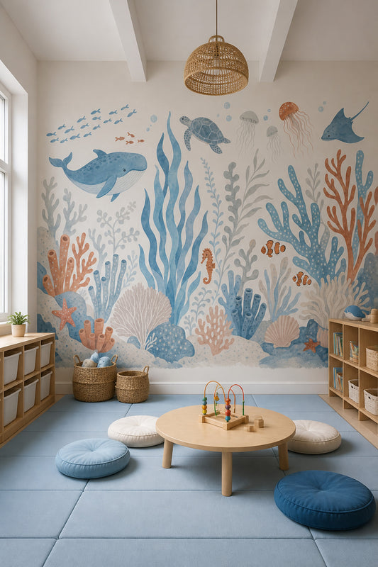 Underwater Wallpaper Ocean Whale Wall Mural