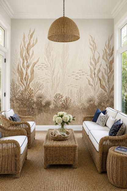 Underwater Wallpaper Seaweed Coral Wall Mural