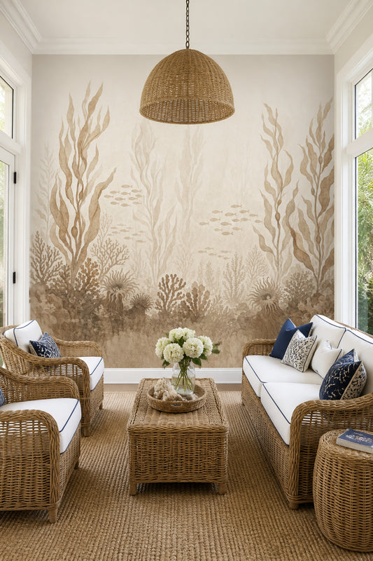 Underwater Wallpaper Seaweed Coral Wall Mural