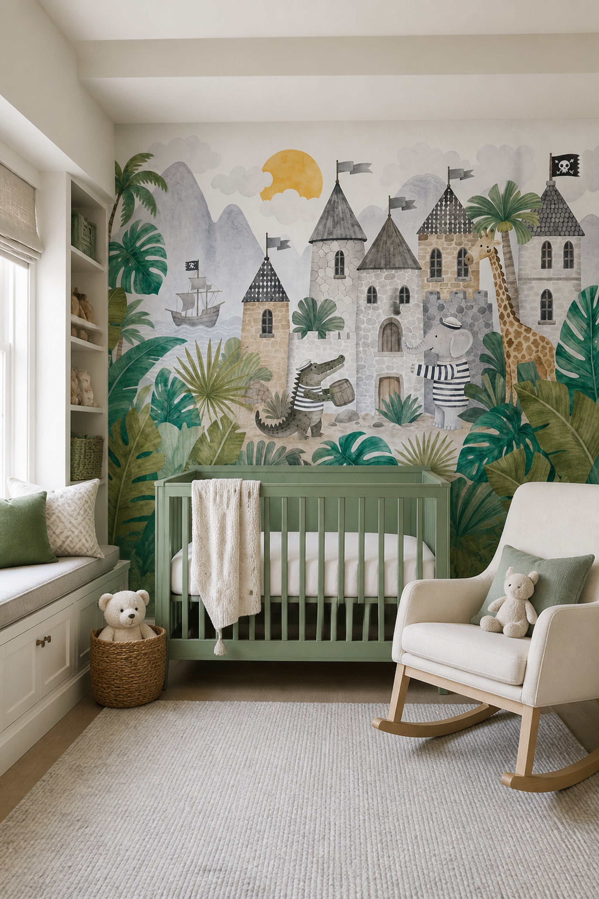 Stone Wall Wallpaper Castle Removable Pirate Wall Decor