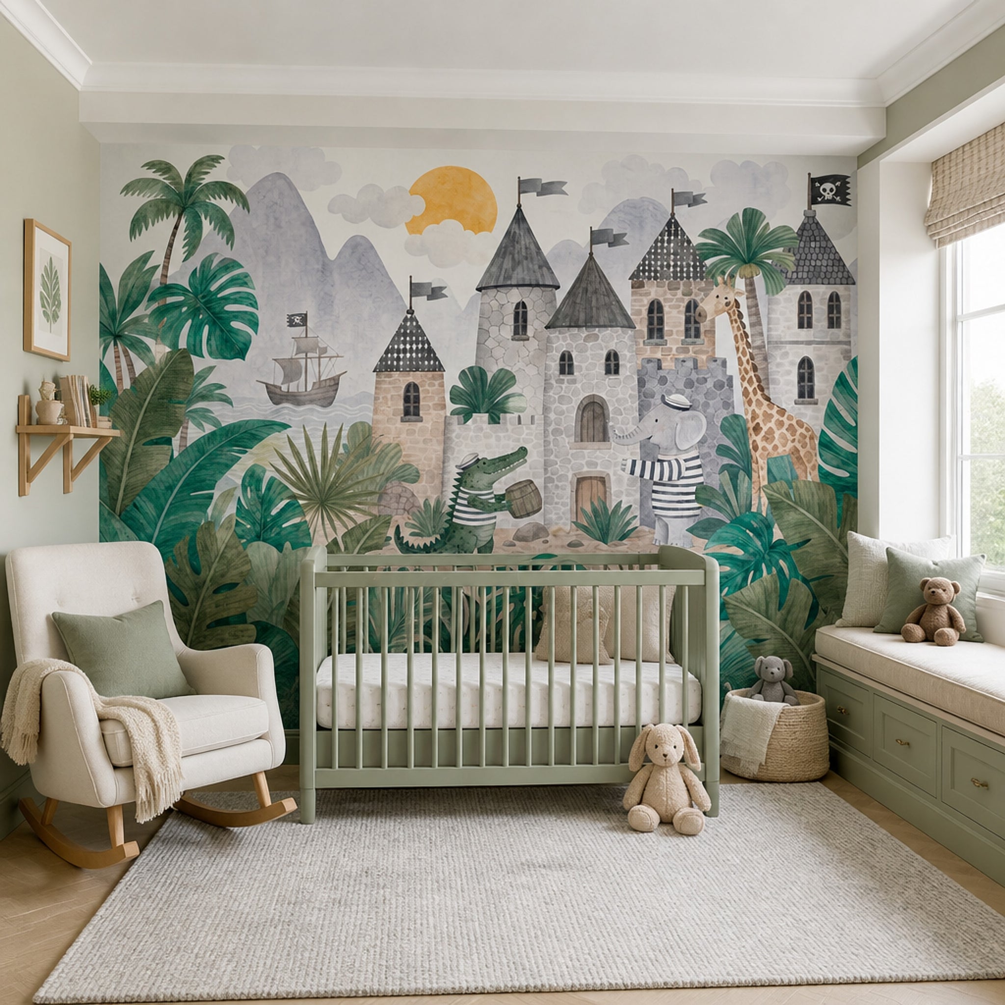 Stone Wall Wallpaper Castle Removable Pirate Wall Decor
