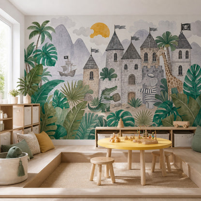 Stone Wall Wallpaper Castle Removable Pirate Wall Decor