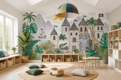 Stone Wall Wallpaper Castle Removable Pirate Wall Decor